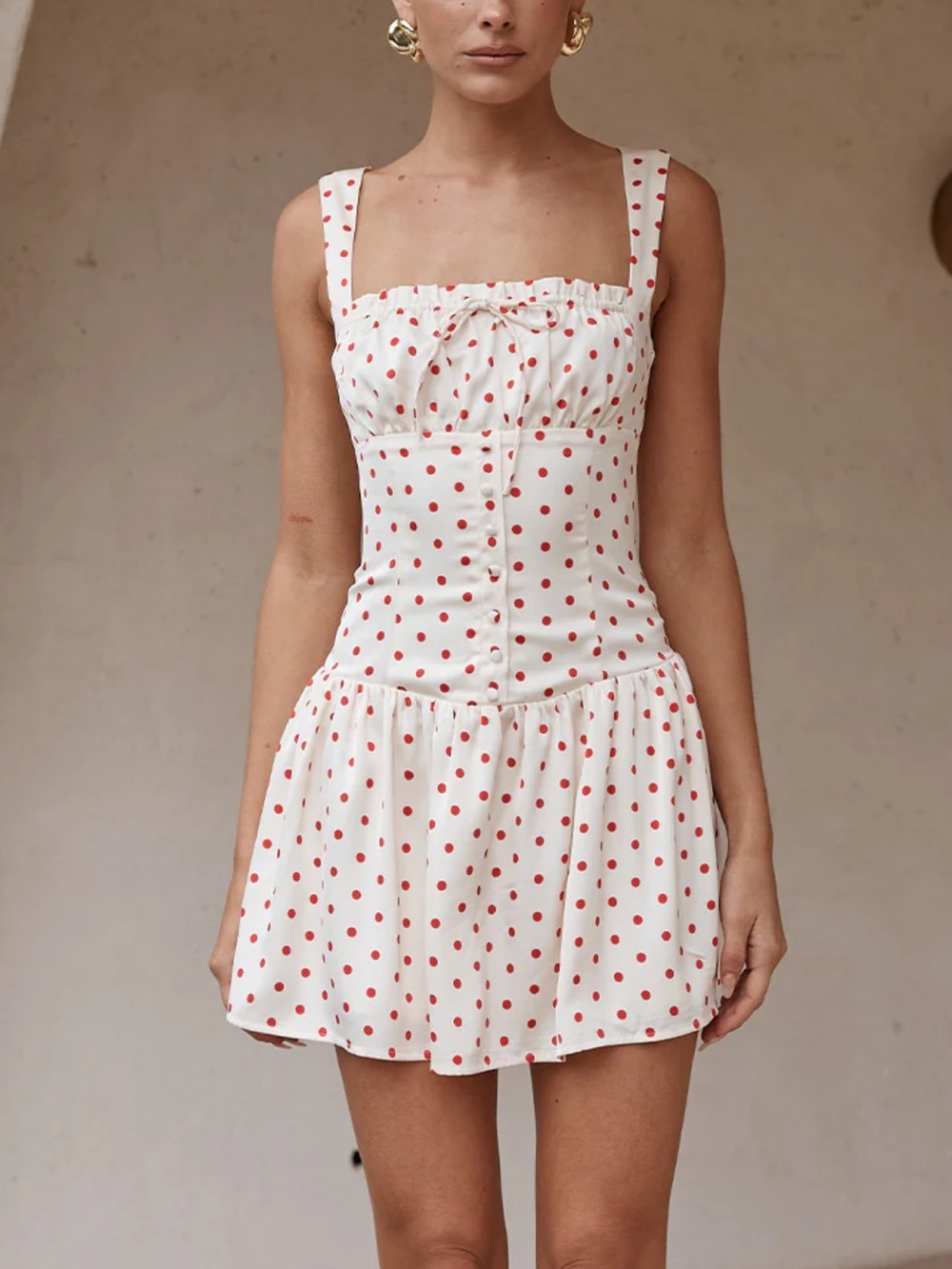 Runaway the Label Santori Mini Dress - Red Polka